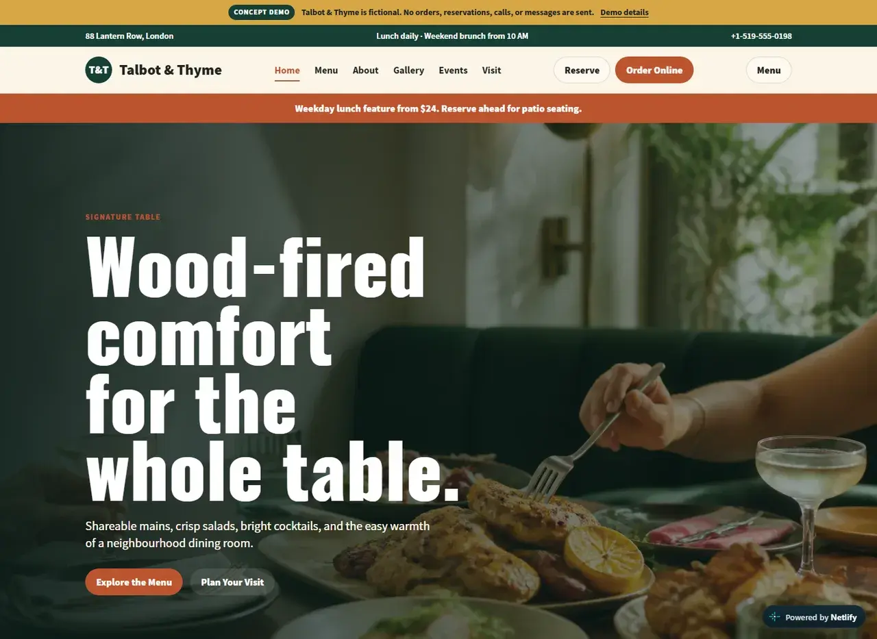 Talbot & Thyme website screenshot